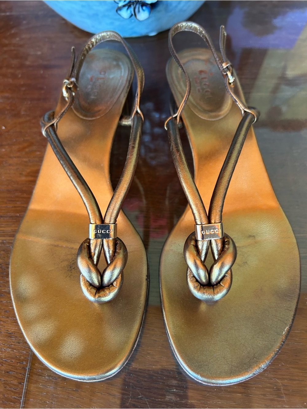 Gucci  Knotted Block Heels 38.5 - Picture 2 of 5